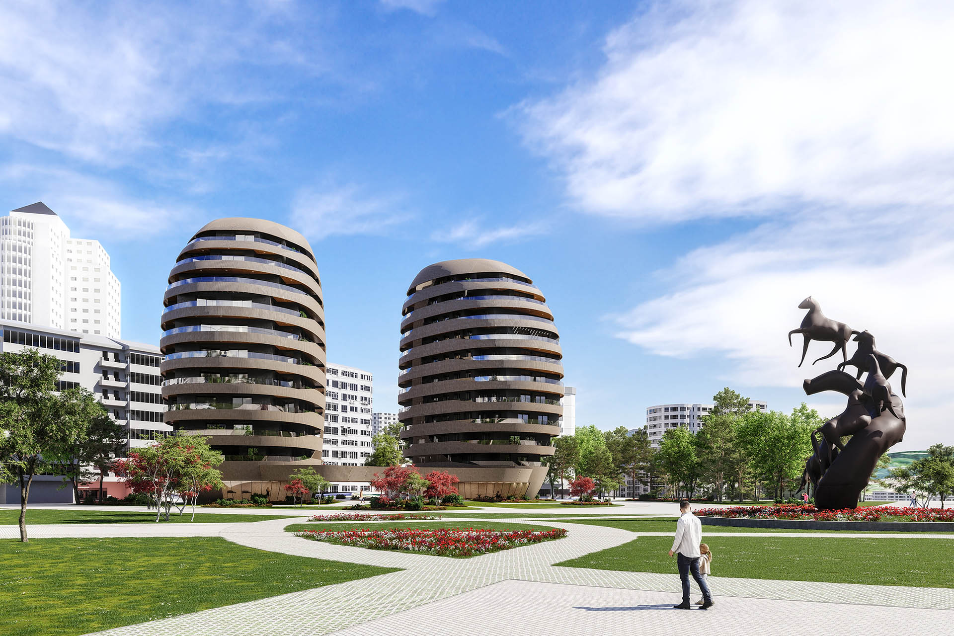 Spain square residential towers